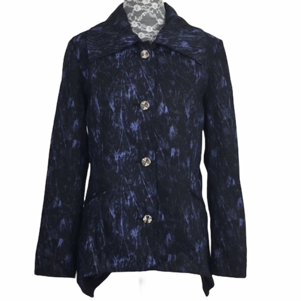 Firmiana Purple‎ Black Handkerchief Hem Jacket